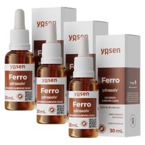 3x Ferro Bisglicinato Ydrossolv Yosen Framboesa 30ml 3x Ferro Bisglicinato Ydrossolv Yosen Framboesa 30ml