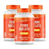 3x Ferro Quelato + Vitamina C Bigens 60 Capsulas - 3x Ferro Quelato + Vitamina C Bigens 60 Capsulas -