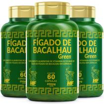 3x figado bacalhau green hf suplementos 60caps