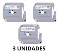 3x Fita Compativel Evolut Mk-231s M-k231s 12mm P/ Brother 12 Mm 3x Fita Compativel Evolut Mk-231s M-k231s 12mm P/ Brother 12 Mm