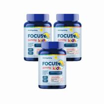 3x Focus Kids- Gummy- Sabor Blue Raspberry- 30 Gomas- Ekobé