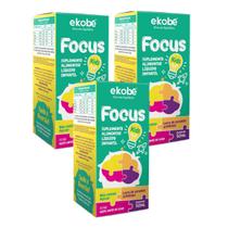 3x Focus Kids Para Memória E Déficit De Atenção 50ml- Ekobé