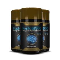 3x fosfatil 500 omega 3 + fosfatidilserina 60caps hf suplementos