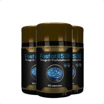 3x fosfatil 500 omega 3 + fosfatidilserina 60caps hf suplementos