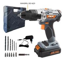 3X Furadeira E Parafusadeira De Impacto À Bateria Com 1 Bate