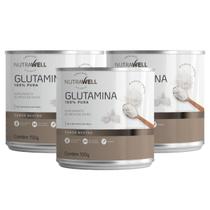 3x Glutamina 100% Pura Nutrawell 150g