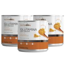 3x Glutamina Com Curcuma Nutrawel 150g