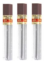 3X Grafite Hi-polymer 0,3mm-hb Pentel