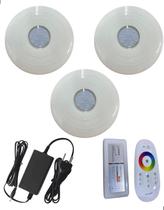 3x hiper led 16w abs rgb iluminacao piscina controle e fonte 3x hiper led 16w abs rgb iluminacao piscina controle e fonte