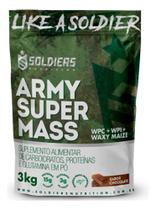 3X Hipercalórico Army Super Mass 3Kg - Sabor Chocolate - Sol