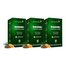 3x Immune Essential Guard Puravida, Zinco Vit. C Própolis 60cps Sem Sabor 3x Immune Essential Guard Puravida, Zinco Vit. C Própolis 60cps Sem Sabor