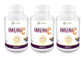 3x Imuni C Arginina Vitamina C Vitamina D Zinco e Cálcio 180 Comprimidos 1000mg
