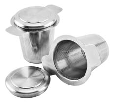 3X Infusor Coador De Chá Em Aço Inoxidável Tipo Cesta Com Al