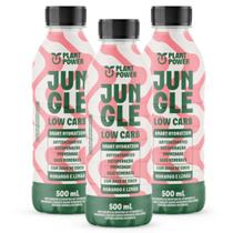 3x Isotônico Jungle Low Carb Plant Power Morango E Limão 500ml