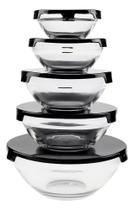 3X Jogo 5 De 5 Potes Vidro Tampa Plastico Bowls Hermetico Co 3X Jogo 5 De 5 Potes Vidro Tampa Plastico Bowls Hermetico Co