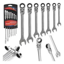 3X Jogo Chave Combinada Articulada C Catraca 7 Peças - Corne 3X Jogo Chave Combinada Articulada C Catraca 7 Peças - Corne