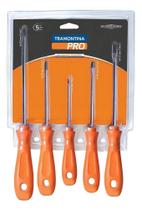 3X Jogo De Chave De Fenda/Phillips 5 Pçs Tramontina Pro 3X Jogo De Chave De Fenda/Phillips 5 Pçs Tramontina Pro