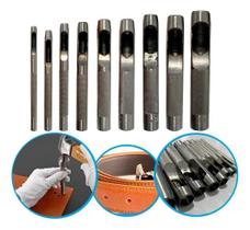 3X Jogo Vazador Furador Para Couro 9 Peças Perfurador