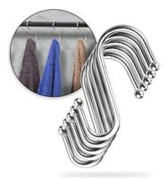 3X Kit 10 Ganchos Aço Inox Cozinha Barra Utensilios Roupa 5K