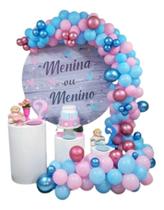 3X Kit 150 Unidades Balão Bexiga Azul + Rosa Para Chá Revela