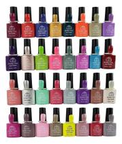 3X Kit 16 Esmaltes Unha Gel Uv Led Sortido Manicure Seca Cab