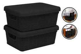 3X Kit 2 Caixa Organizadora C/Tampa 5L Reforçada Jaguar 3X Kit 2 Caixa Organizadora C/Tampa 5L Reforçada Jaguar