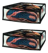 3X Kit 2 Colmeias Organizadora Rasteirinhas Chinelos - Preta