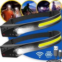 3X Kit 2 Lanterna De Cabeça Led Potente Pesca Mecânico Bike