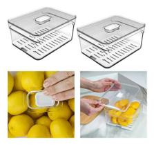 3X Kit 2 Organizadores De Geladeira 2,2L Clear Fresh Com Ces