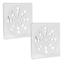3X Kit 2 Ralo Grelha Quadrada Em Aço Inox Com Fecho Rotativo