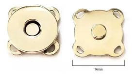3X Kit 20 Botões Imantado Magnético Fecho Cor Dourado 14Mm I