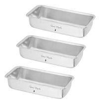 3X Kit 3 Forma Assadeira Bolo Inglês Pão Gelo 3136 N3 A69