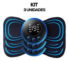 3X Kit 3 Massageador Portátil Recarregável Dor Pescoço Colun