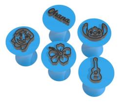 3X Kit 5 Carimbo Marcador Brigadeiro Stitch Lilo Desenho Sur 3X Kit 5 Carimbo Marcador Brigadeiro Stitch Lilo Desenho Sur
