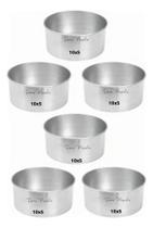 3X Kit 6 Forma Assadeira Bento Bolo Cake 10 X 5 Alumínio F71