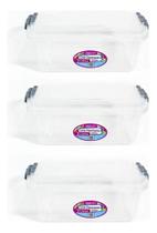 3X Kit Com 3 Caixas Organizadoras Transparente Vasilha 3 Lit 3X Kit Com 3 Caixas Organizadoras Transparente Vasilha 3 Lit