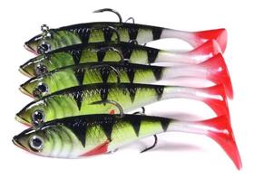 3X Kit Com 5 Isca Artificial Silicone Meia Agua Tucunaré Tra