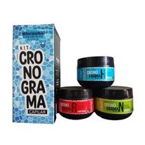 3x Kit Cronograma Capilar Rhenuks - 3 Itens - Hidrata E Nutre