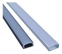 3X Kit Perfil Sobrepor 17Mm Aluminio Para Fita Led 2 Metros