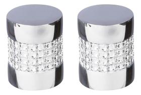 3X Kit Ponteira Para Varão Cortina 28Mm Strass Alumínio Par