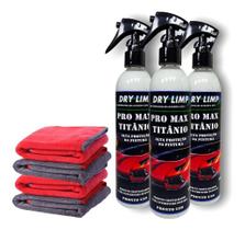 3x Kit Pro Max Proteção Titanio Da Pintura 300ml + Microfibra - Dry Limp