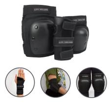 3X Kit Proteção Adulto Patins Skate Joelheira Cotoveleira Mu