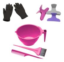 3X Kit Rosa Aplicador De Química Tigela Pincel Pente Piranha 3X Kit Rosa Aplicador De Química Tigela Pincel Pente Piranha