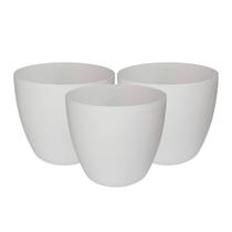 3x Kit Vaso Cachepot de Mesa Redondo 15x12cm Decorativo 1,8L