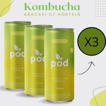 3x Kombucha Sabor Tangerina Lata 310ml Pod Kombucha