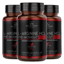 3x L-arginine Hcl Pre Workout 60cÃps Natures Now