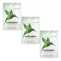 3x L Glutamina Premium Vegan 300g Sabor Neutro Pura Vida Neutro