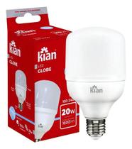 3X Lampada Led Globe 20W 6.500K Branca Fria Base E27 Kian