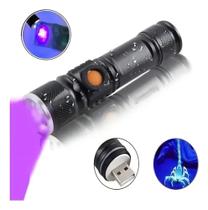 3X Lanterna Luz Negra Ultravioleta Led Potente T6 Notas Fals