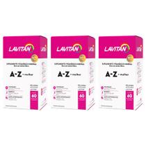 3x Lavitan A-z Mulher Suplemento Vitamínico E Mineral Com Zinco 60 Comprimidos Cimed